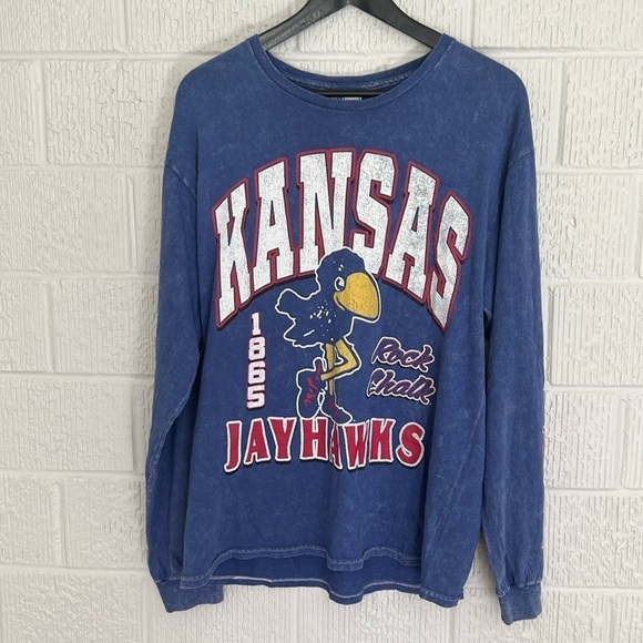 Vintage Tubular 47 Women’s Kansas Jayhawks long Sleeve Retro Shirt Size Small - Picture 1 of 9